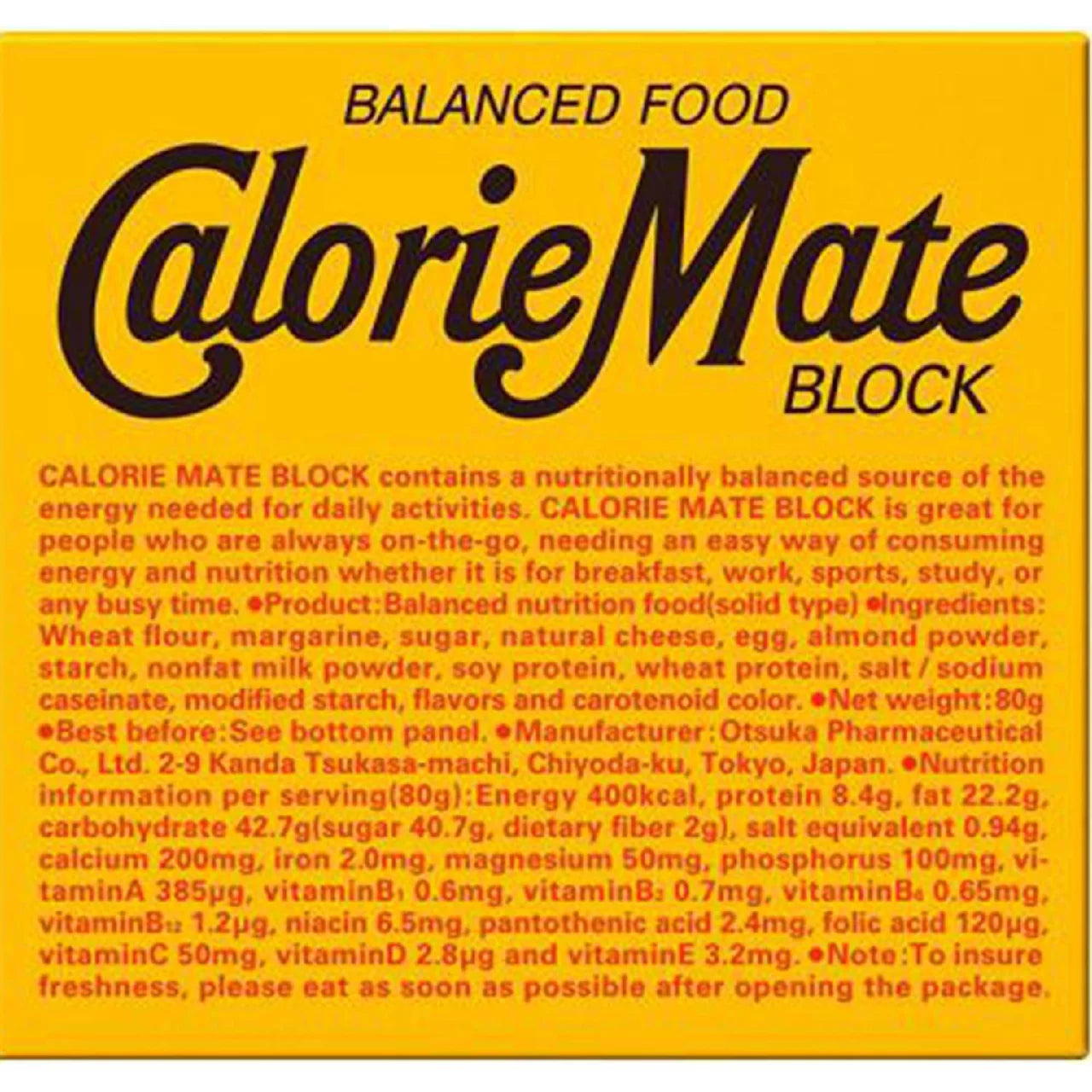 Otsuka Calorie Mate Balanced Food Blocks – 4 Bars