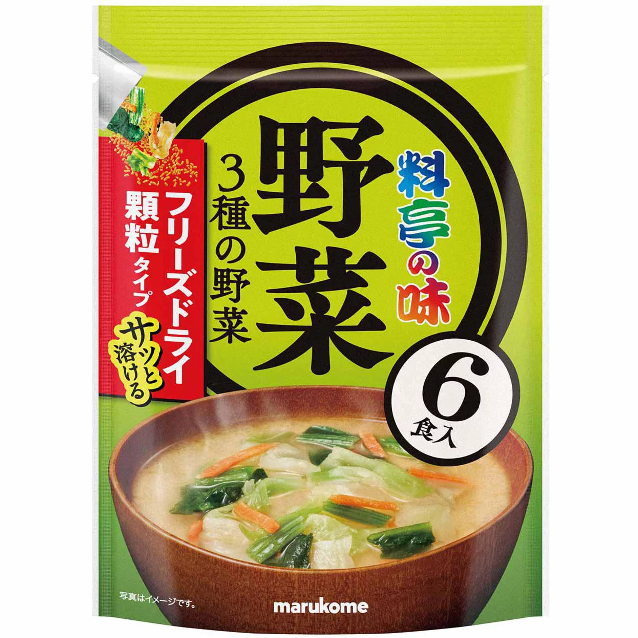 Marukome Ryotei no Aji Freeze-Dried Miso Soup Granules (6 servings)