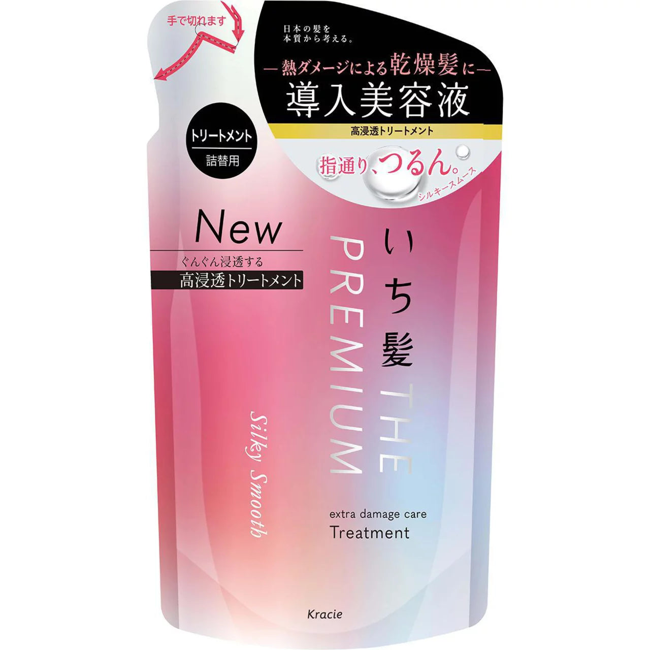 Kracie Ichikami THE PREMIUM Extra Damage Care Refill, Silky Smooth, 340g