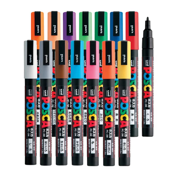 Uni POSCA Paint Marker Fine Tip 15-Color Set (PC-3M15C)