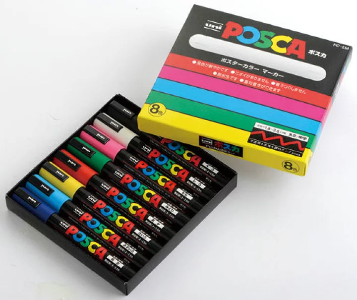 Mitsubishi Pencil Posca Medium Point Marker 8-Color Set (PC5M8C)