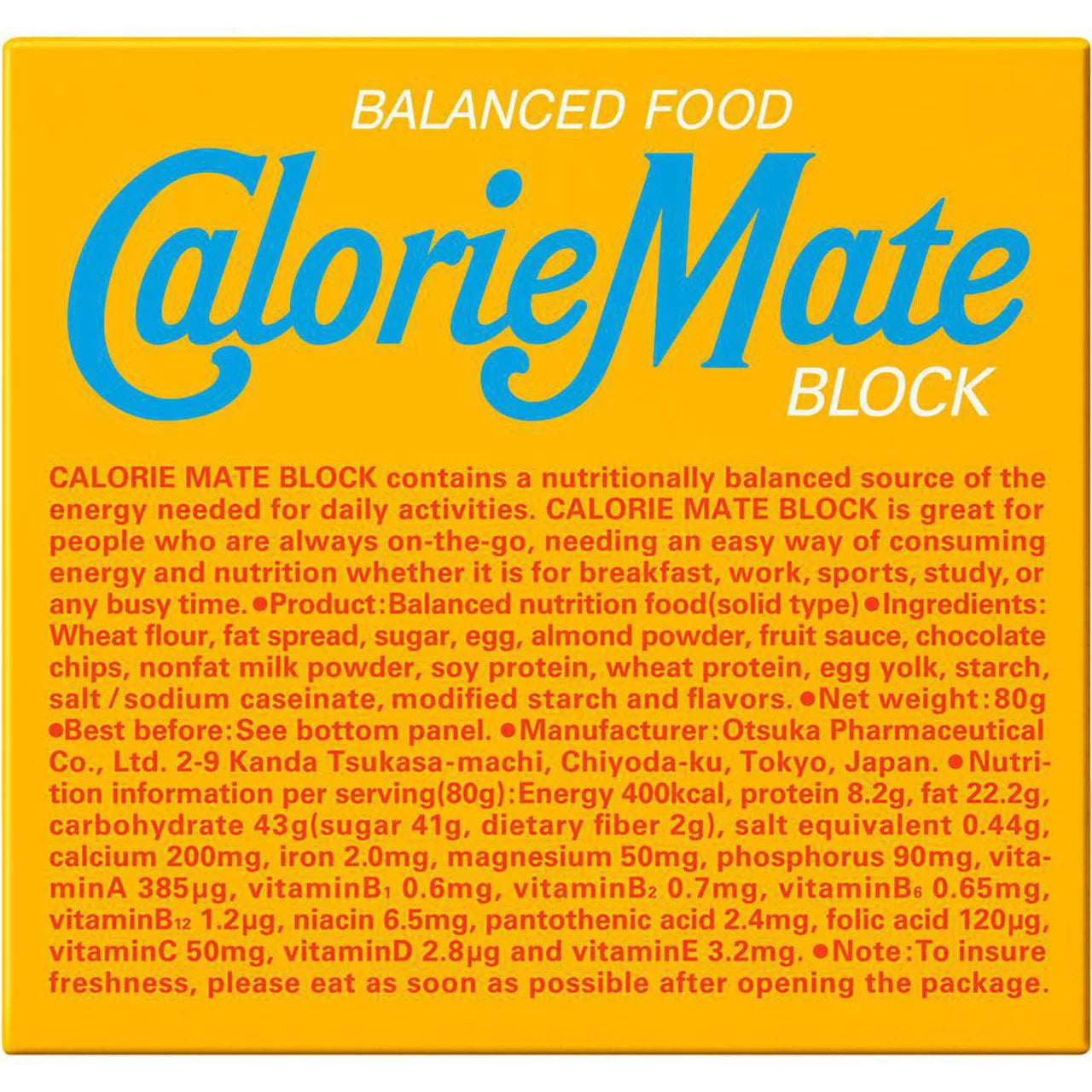 Otsuka Calorie Mate Balanced Food Blocks – 4 Bars
