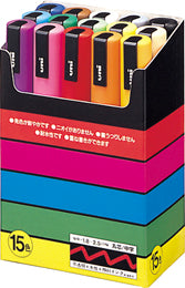 Mitsubishi Pencil Posca Medium Round Tip Marker 15-Color Set (PC5MC)