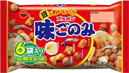 Bourbon Ajigonomi Rice Snack Mix (6 bags)