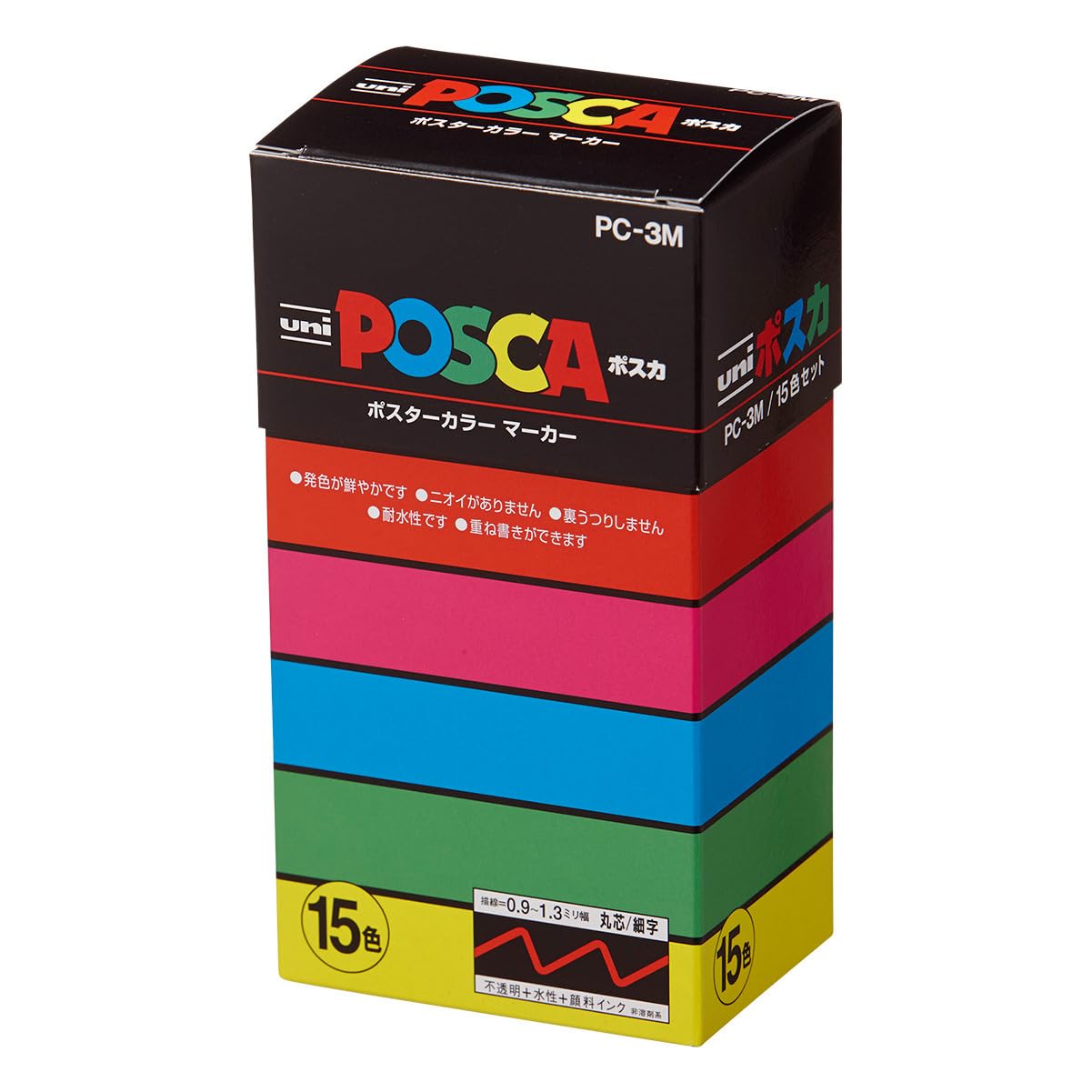 Uni POSCA Paint Marker Fine Tip 15-Color Set (PC-3M15C)