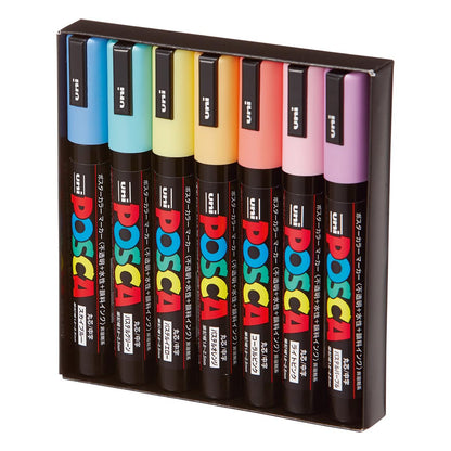 Mitsubishi Pencil Posca Medium Point Marker 7-Color Set (PC5M7C)