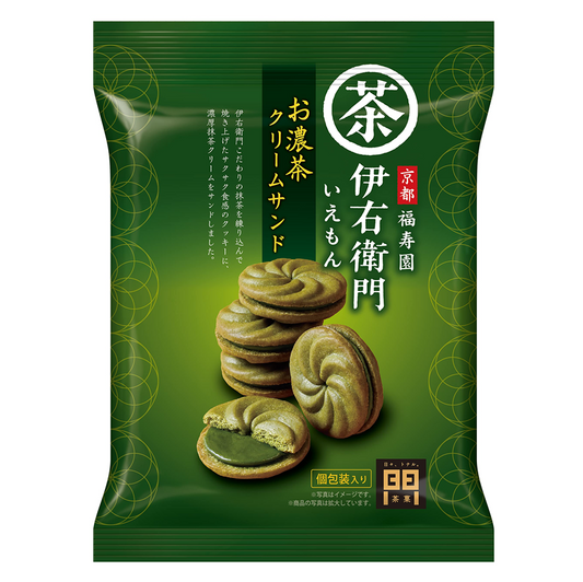 Iyemon Rich Matcha Cream Sandwich Cookies 119g