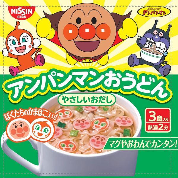 Nissin Anpanman Udon – Gentle Dashi Flavor (29g × 3)