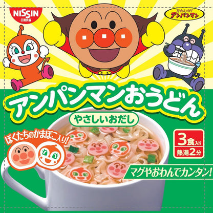 Nissin Anpanman Udon – Gentle Dashi Flavor (29g × 3)
