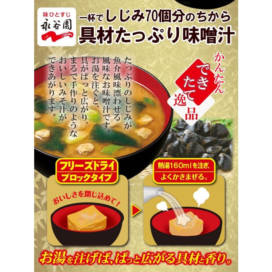 Nagatanien Freeze-Dried Miso Soup with Power of 70 Shijimi Clams – 8 Packs