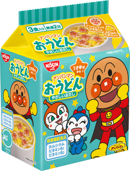 Nissin Anpanman Udon – Gentle Dashi Flavor (29g × 3)